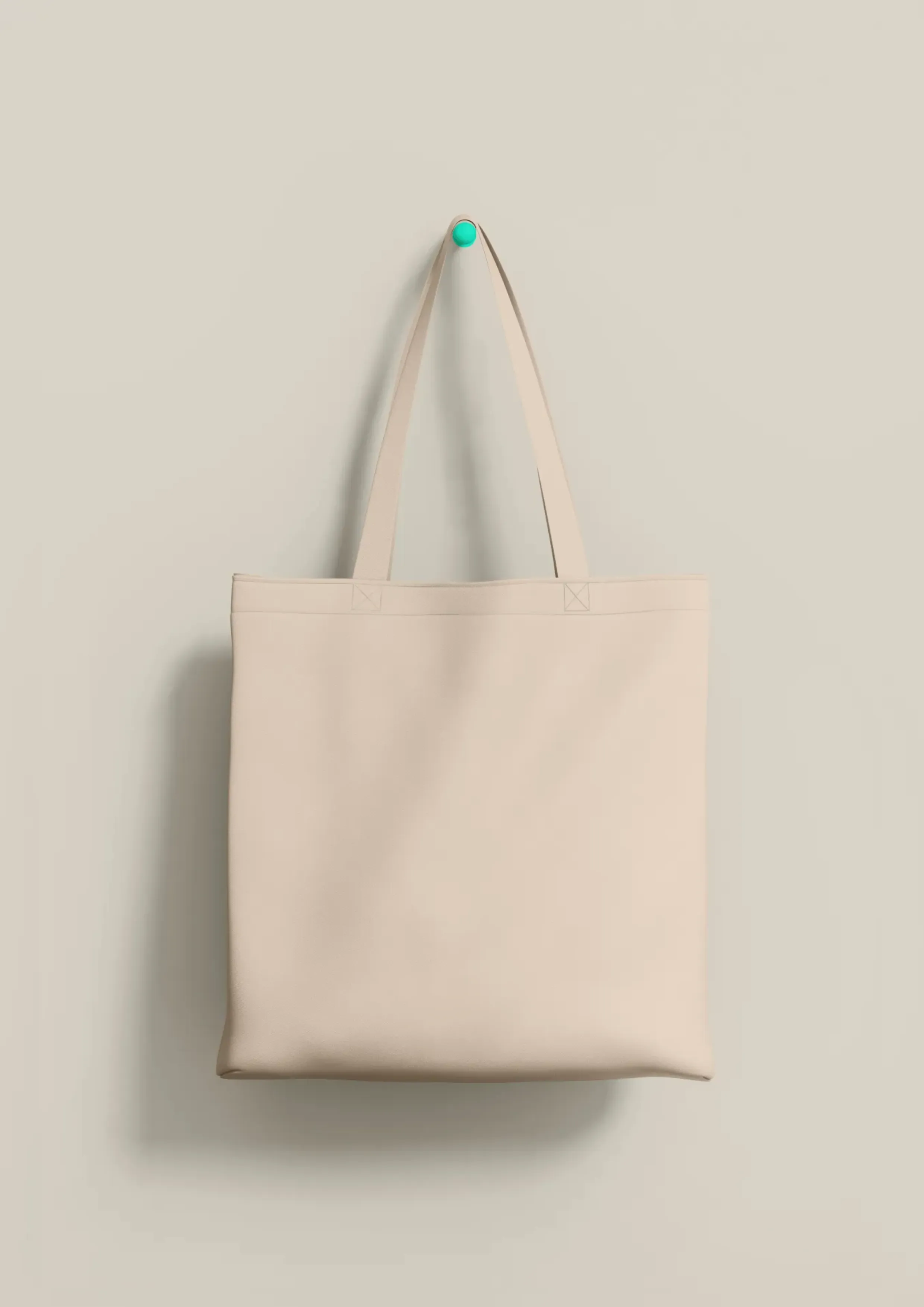Bolsa de tela (tote bag) de color beige sin personalizar.
